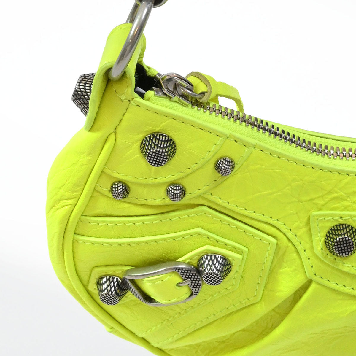 Balenciaga Borsa a spalla Le Cagole XS in nappa giallo fluo