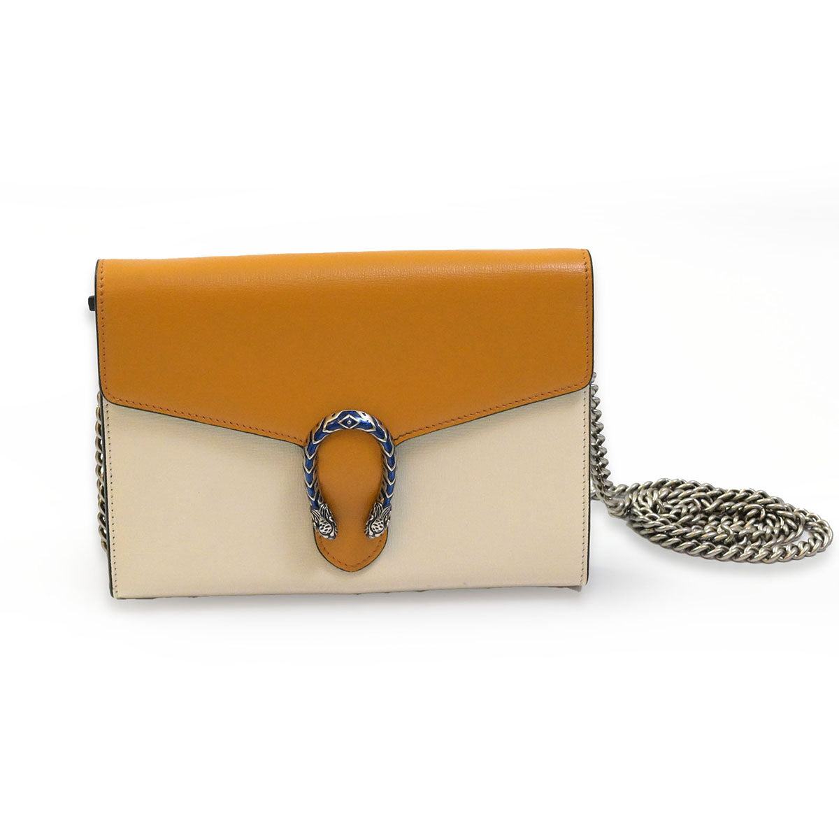 Gucci Donna Dionysus Chain Wallet Borsa a tracolla in pelle Giallo/bianco sporco