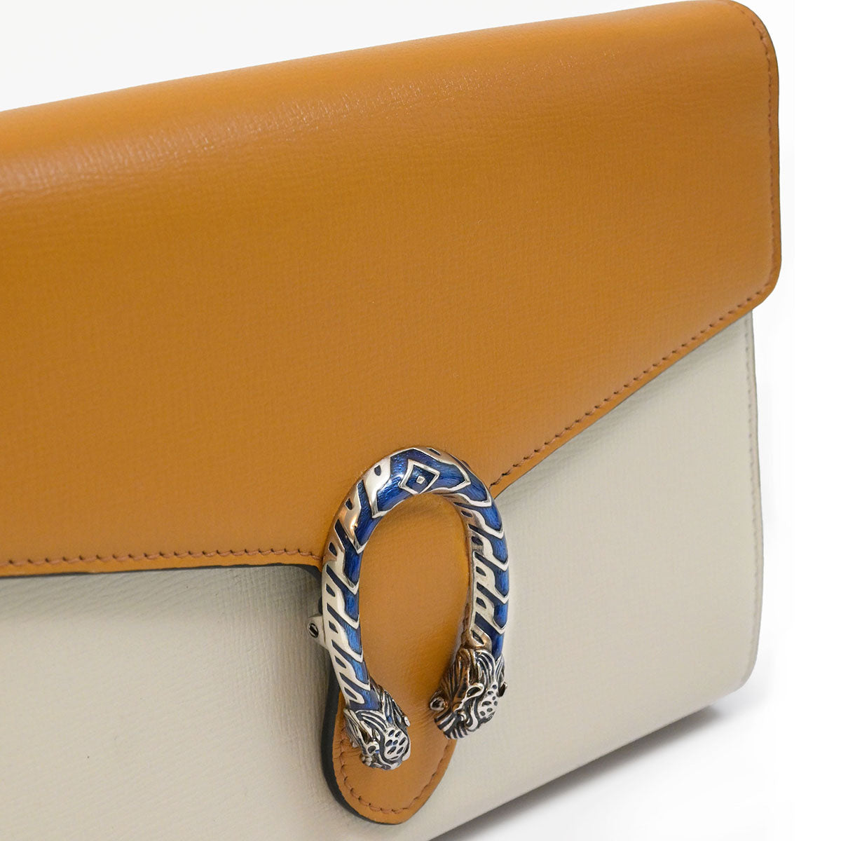 Gucci Donna Dionysus Chain Wallet Borsa a tracolla in pelle Giallo/bianco sporco