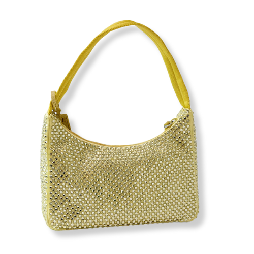 Borsa Prada Re-edition 2000 in tessuto e cristalli.
