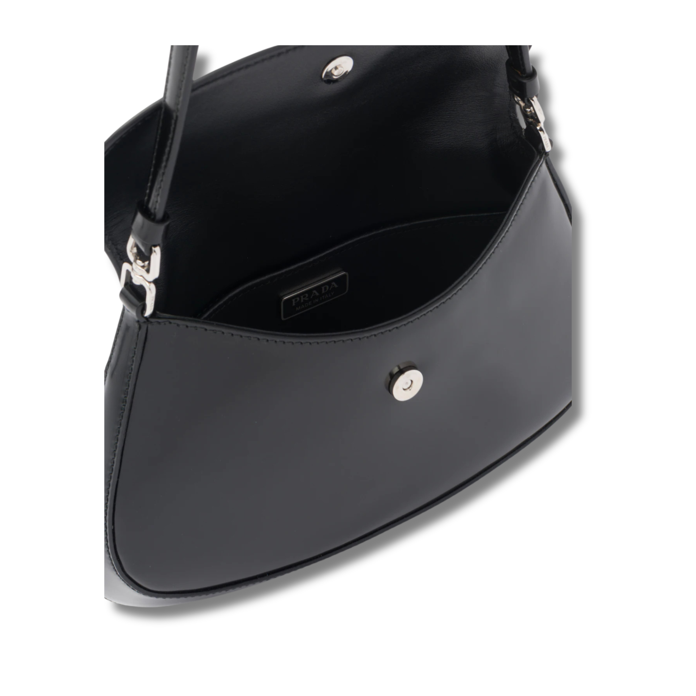 Borsa a spalla Prada Cleo small in pelle spazzolata con pattina