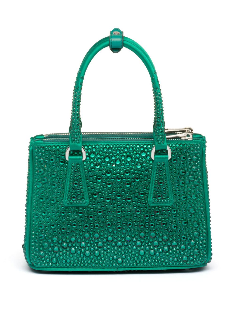 Borsa Prada Galleria mini in raso con cristalli