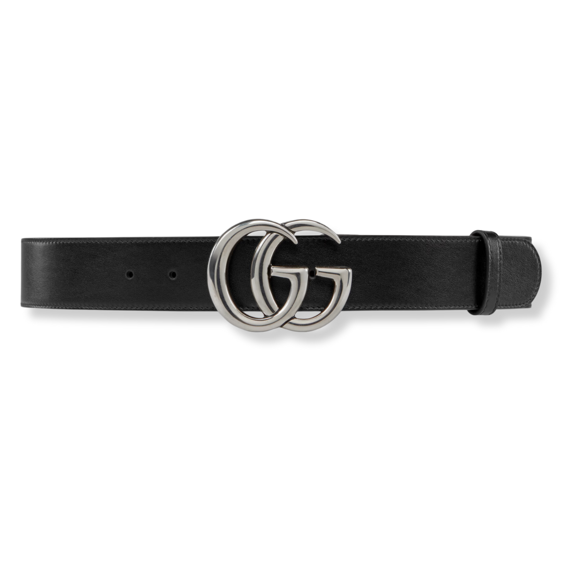 Gucci Cintura in pelle con Doppia G Argento