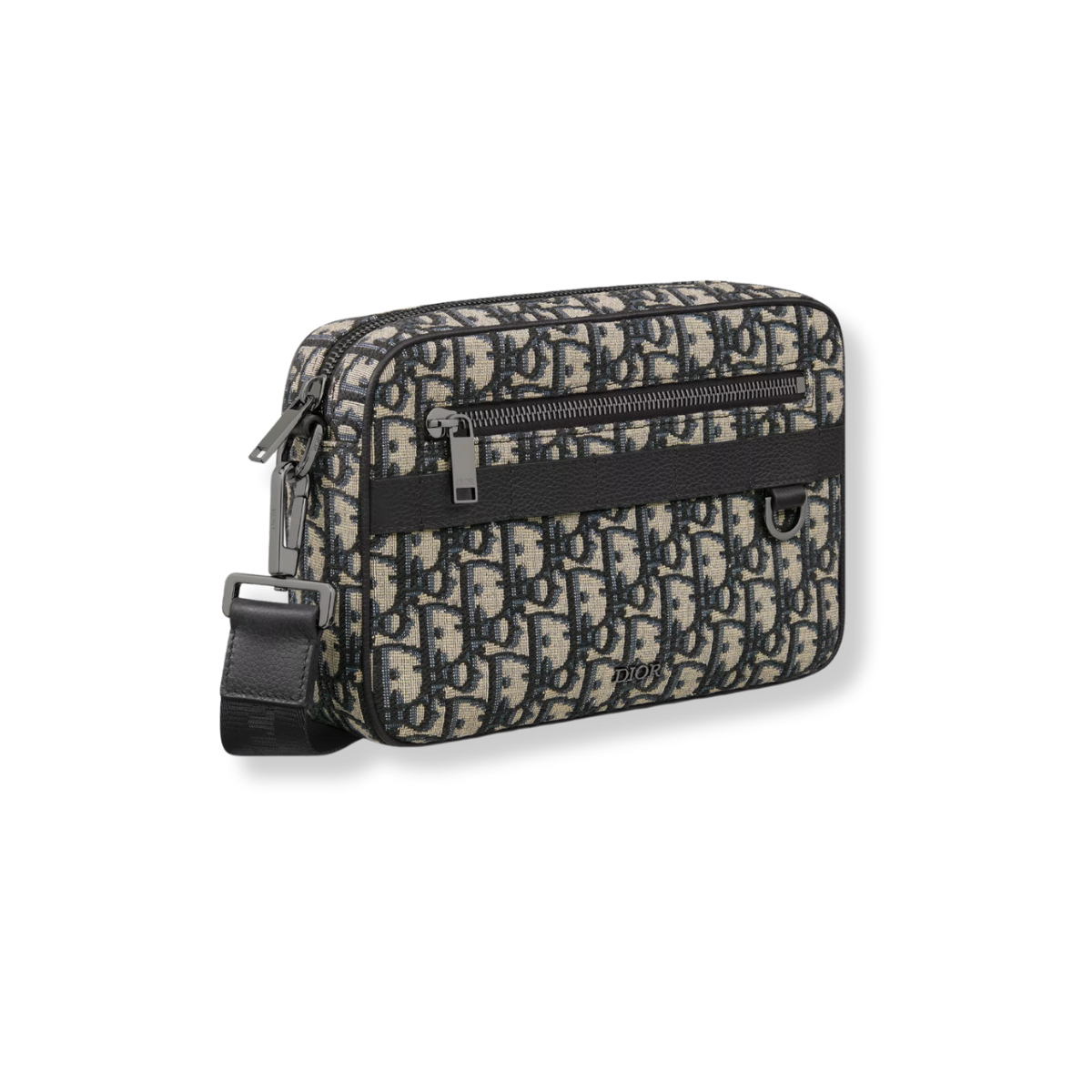Borsa a tracolla Safari Jacquard Dior Oblique beige e nero