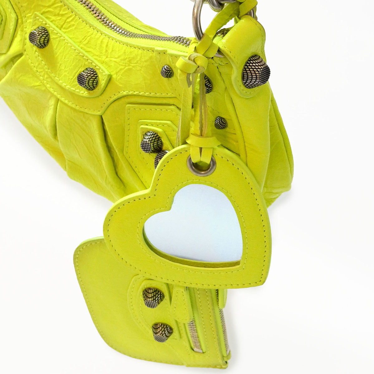 Balenciaga Borsa a spalla Le Cagole XS in nappa giallo fluo