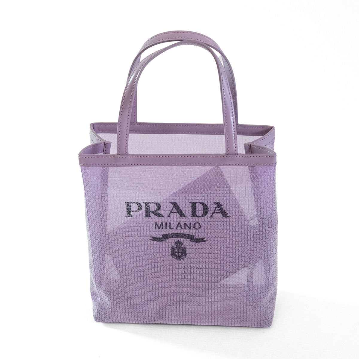 Borsa a mano Prada viola con paillettes Porpora piccola