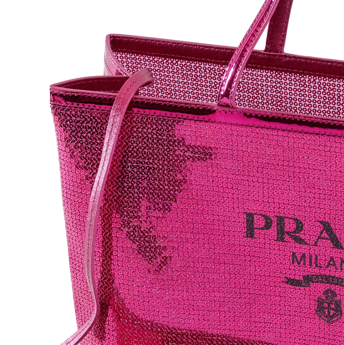 Shopper pailettes Prada grande fucsia
