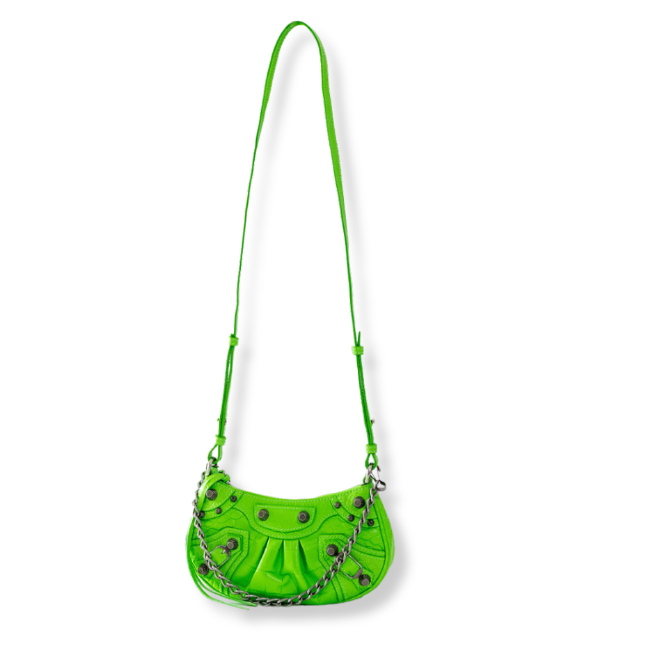 Balenciaga Borsa a spalla Le Cagole XS in nappa verde fluo