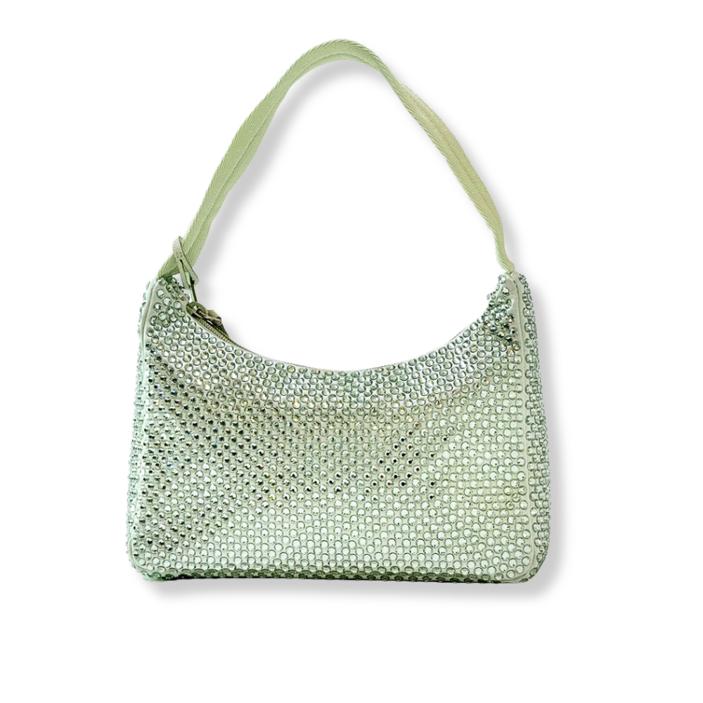 Borsa Prada Re-edition 2000 raso e cristalli