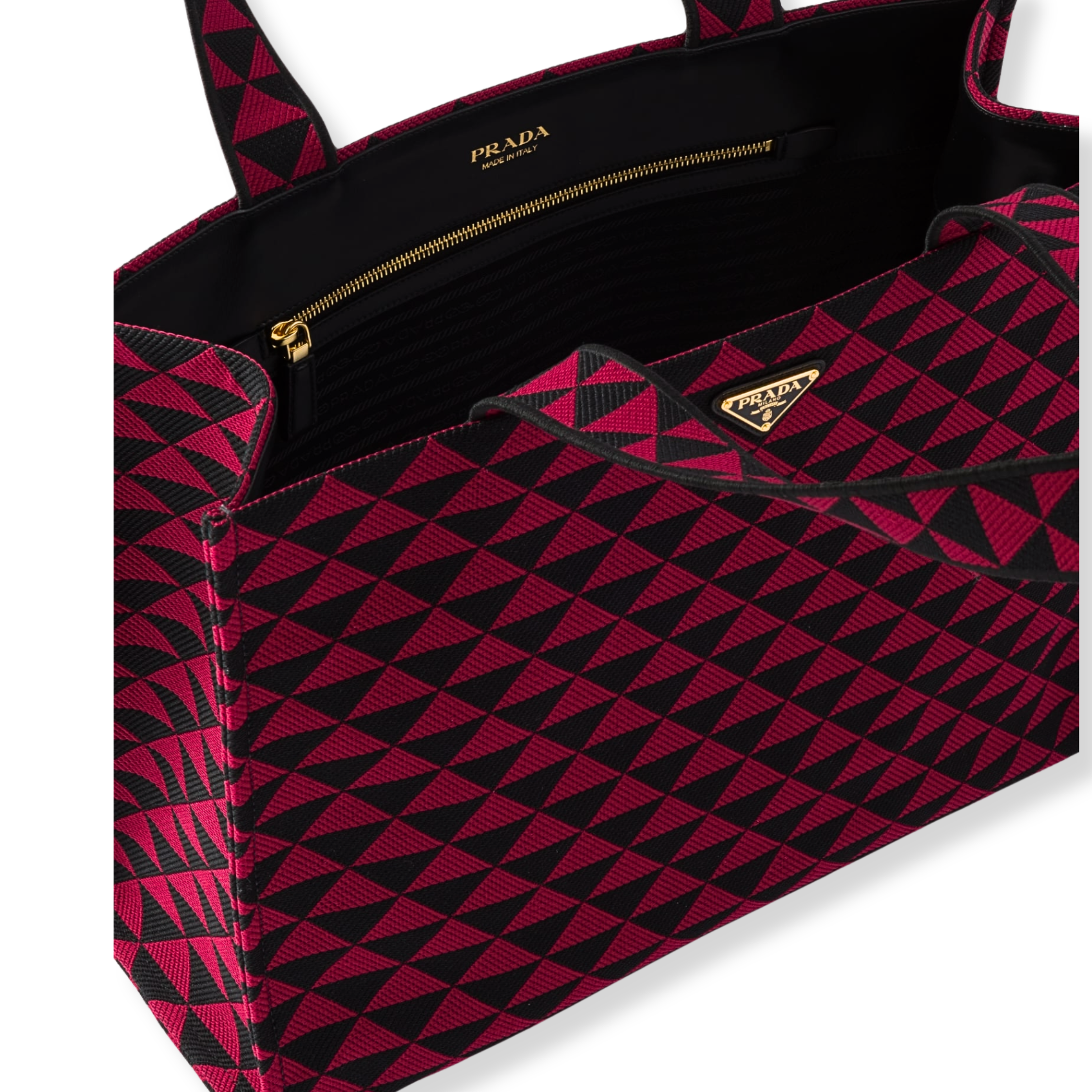 Borsa shopping Prada Symbole in tessuto ricamato